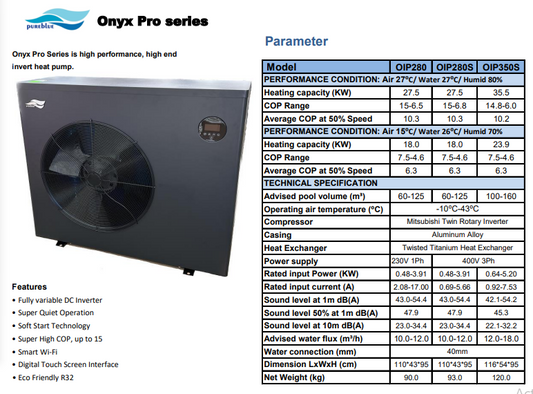 Onyx Pro Inverter Heat Pump 27.5KW