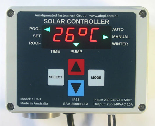 SOLAR POOL HEATING CONTROLLER SC4D complete set with all sensor cables