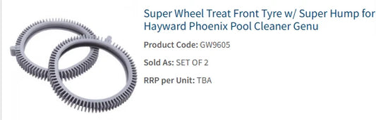 Super Wheel Treat Front Tyre w/ Super Hump for Hayward Pool Cleaner Generic -BLUE