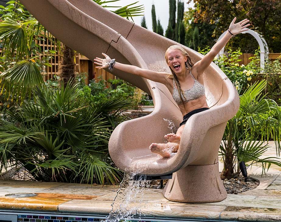 S.R. SMITH TurboTwister Pool Slide Sandstone & Grey Granite