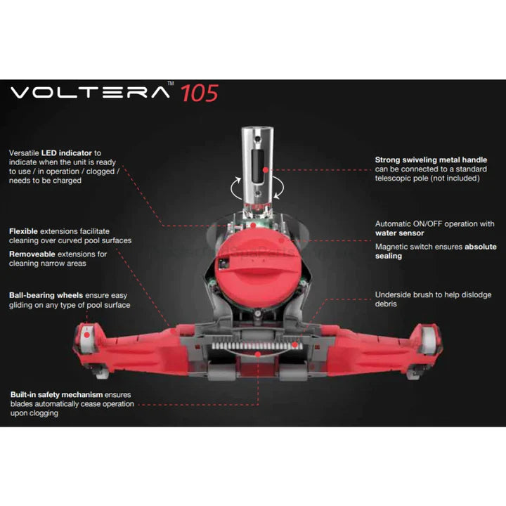 Voltera 105 - Rechargeable Cordless Spa Vacuum - Swim spas & Small Pools