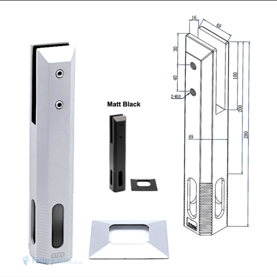 Stainless Steel glass fencing Chisel Spigot (Drill-IN Type)
