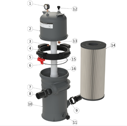 Emaux Galaxy Single-Element Cartridge Filter
