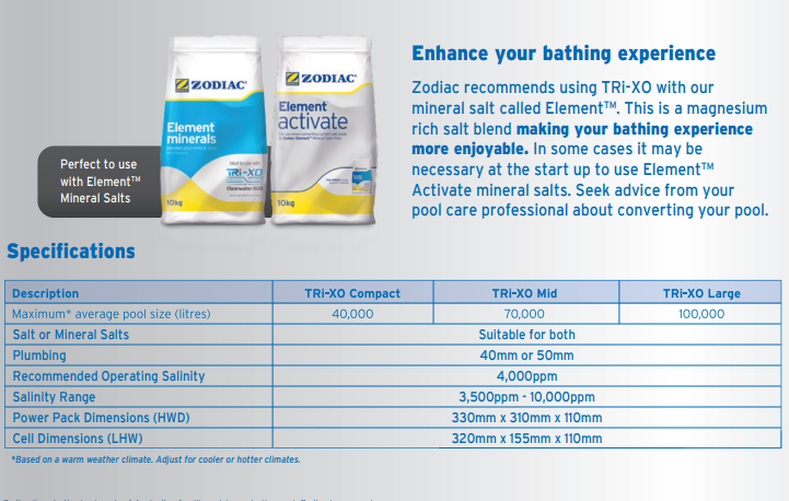 Zodiac Tri-XO Crossover Mineral and Salt Chlorinator