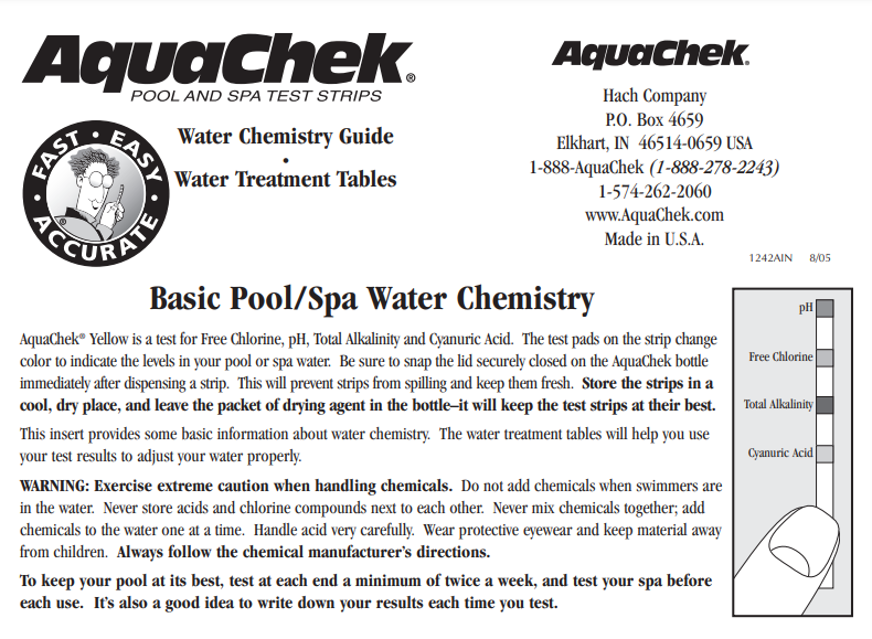 AquaChek 4 in 1 Test Strips for Pool and Spa